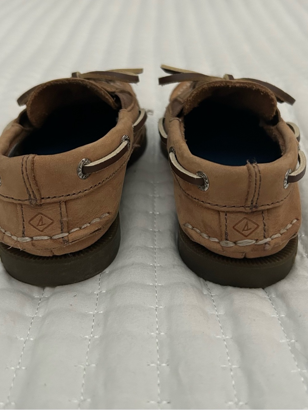 Sperry Tan Leather Boat Shoes Toddler Boy Size 9 - Picture 4 of 6